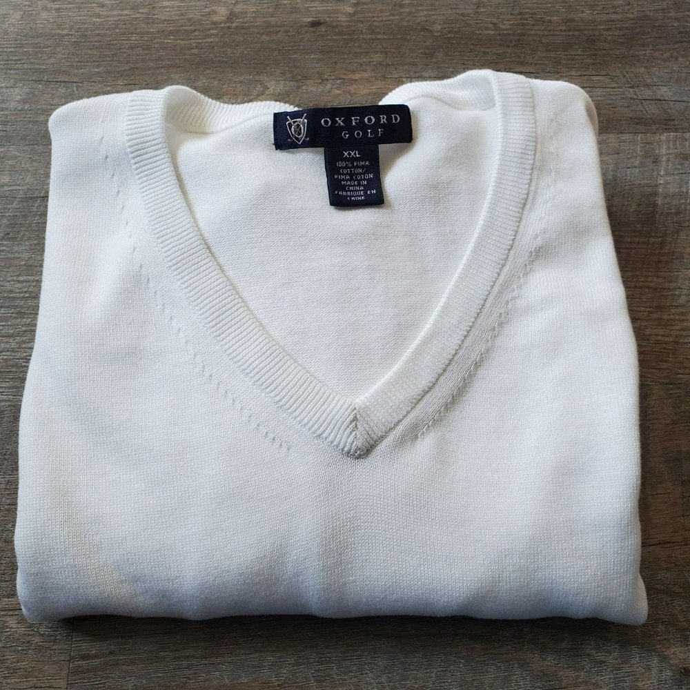 Oxford White Golf Sweater Size XXL Long Sleeve